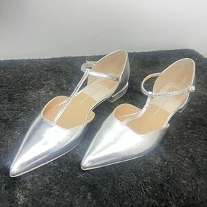 Dolce Vita Silver Pointed Toe Flats